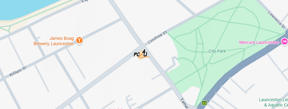 Map to PCz4U at 63 Cimitiere Street, Launceston